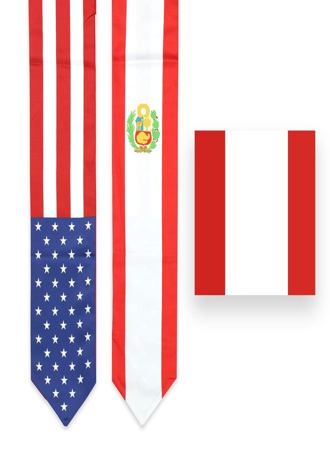 LLBFHH USA And Peru Flag Graduation Stole, Satin Embroidery Graduation Sash for International Students, 72 Inch Length. - Image 5